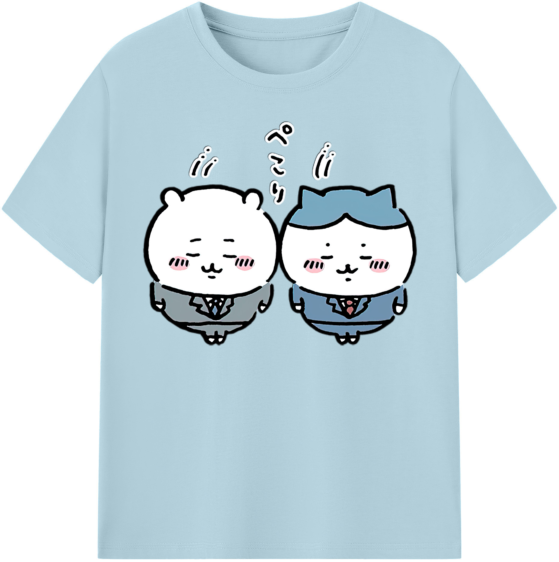 （画像用） ちいかわ ハチワレ Chii-kawa hachiware 綿100％半袖Tシャツ（フロントプリント）